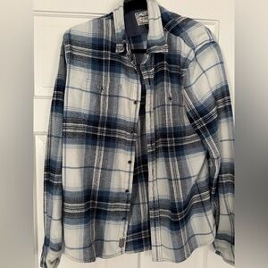 Flag and Anthem like new flannel Blue Plaid Shirt